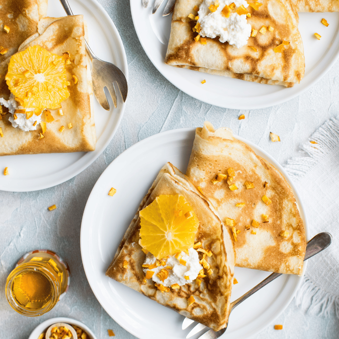 Crêpes with Sugar & Flavored Olive Oil