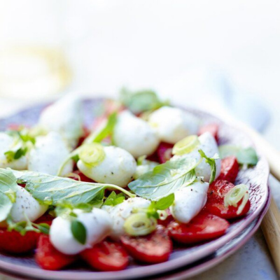 Strawberries, Burrata & Basil