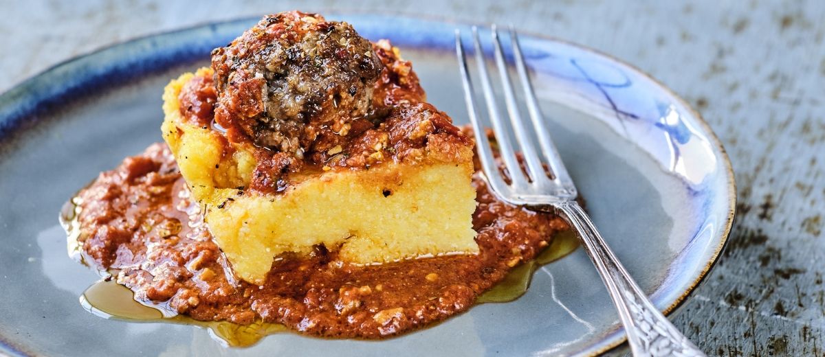 Polenta and herb meatballs
