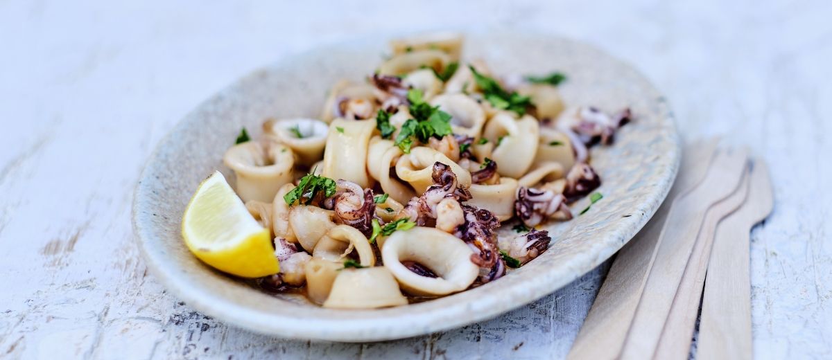 Baby squid with hibiscus and bergamot vinegar