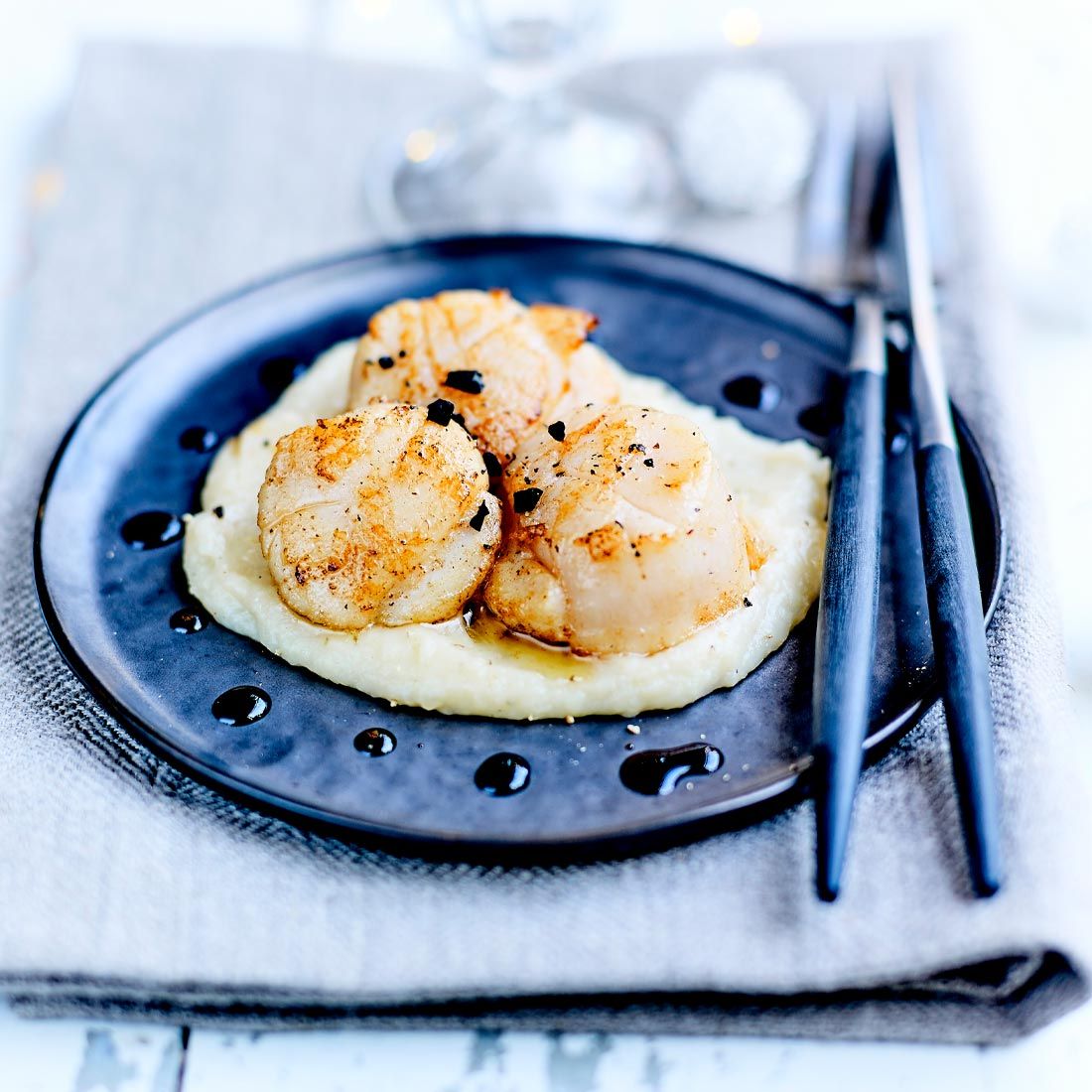 Roasted Scallops with Truffle Oil