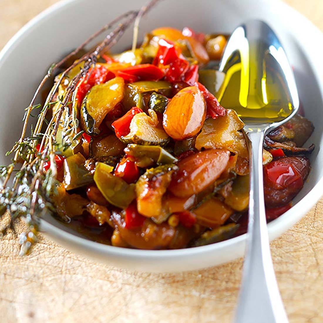 Vegetable Medley with Almonds and Olive Oil